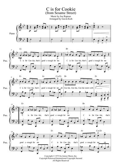 "c" Is For Cookie (arr. Gavin Koh)