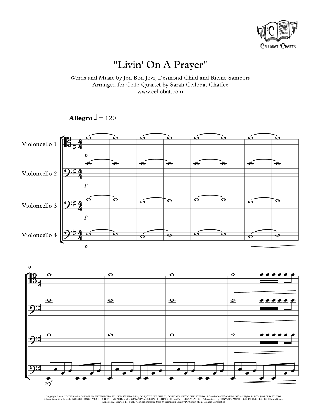 Livin' On A Prayer (arr. Sarah Cellobat Chaffee)