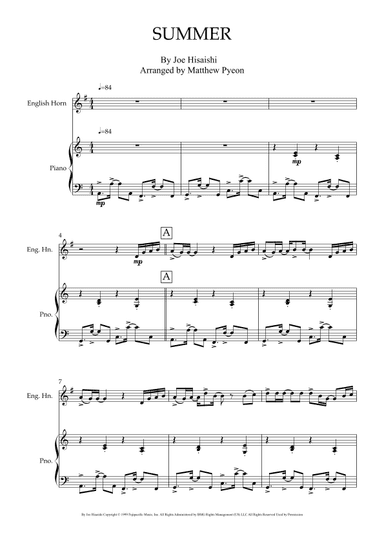 Summer (arr. Matthew pyeon)