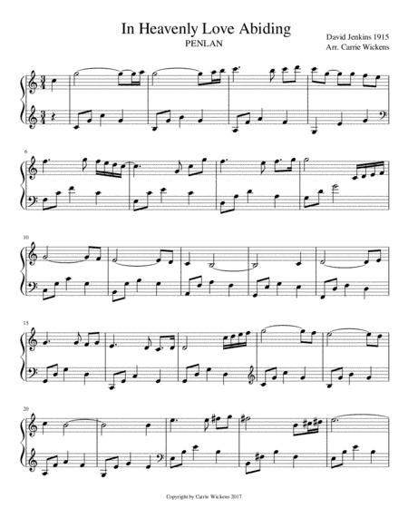 In Heavenly Love Abiding (arr. Carrie Wickens)
