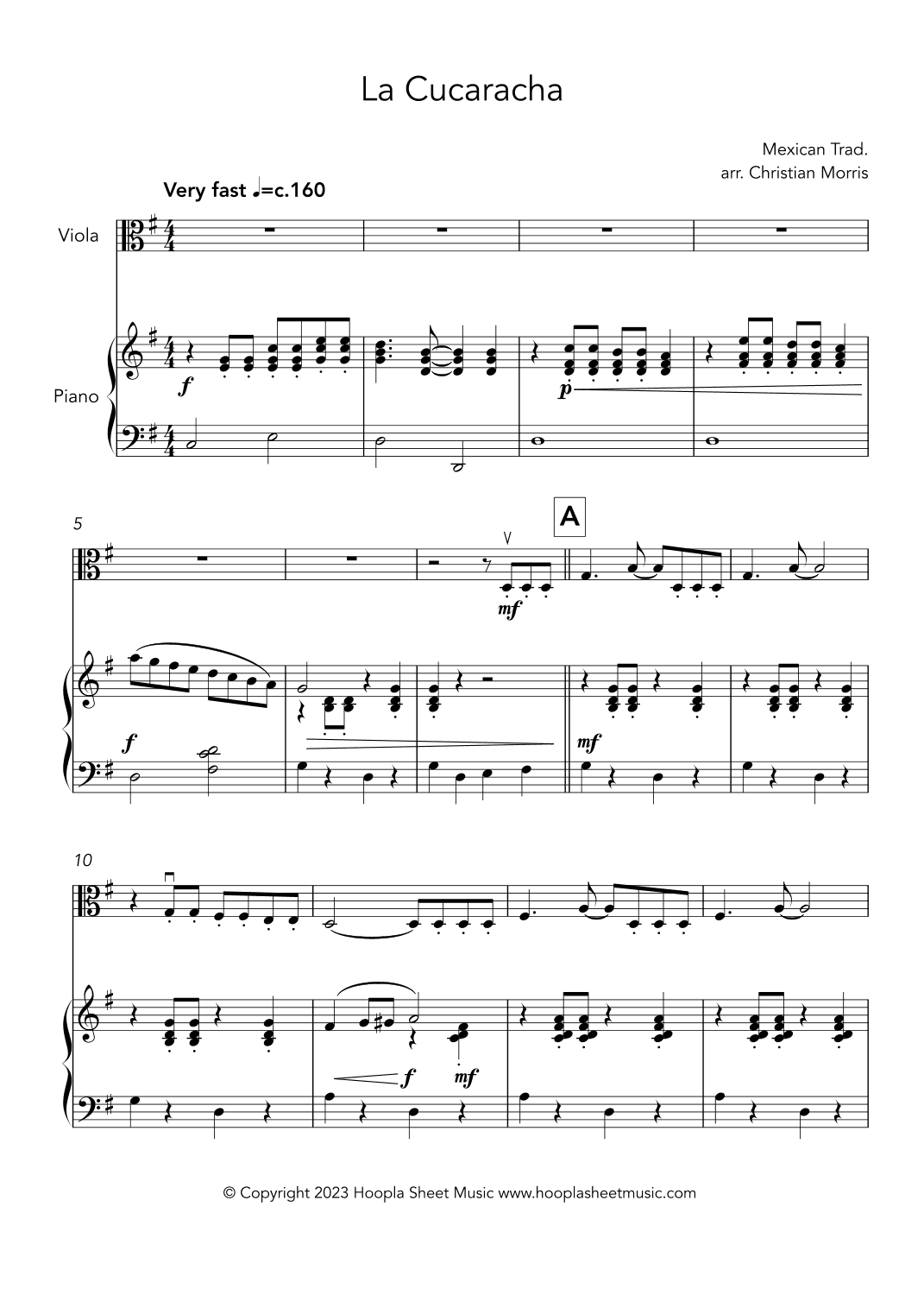 La Cucaracha (arr. Christian Morris)