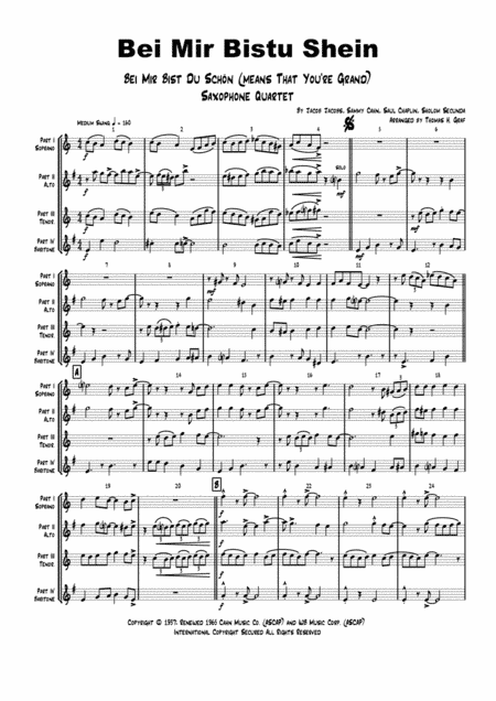 Bei Mir Bist Du Schon (means That You're Grand) (arr. Thomas H. Graf)