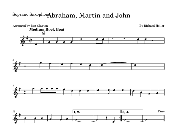 Abraham, Martin And John (arr. Ben Clapton)
