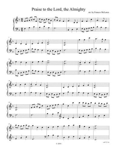 Praise to the Lord the Almighty (arr. Frances McLaren)