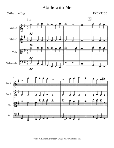Abide With Me - String Quartet (arr. Catherine Ing)
