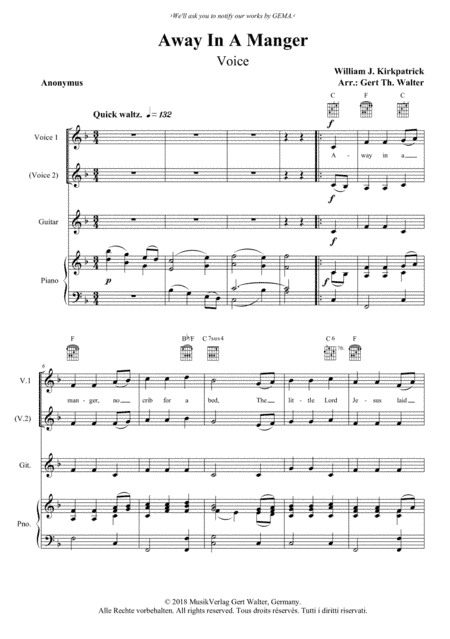 Away In A Manger (2nd. version) (arr. Gert Th. Walter)