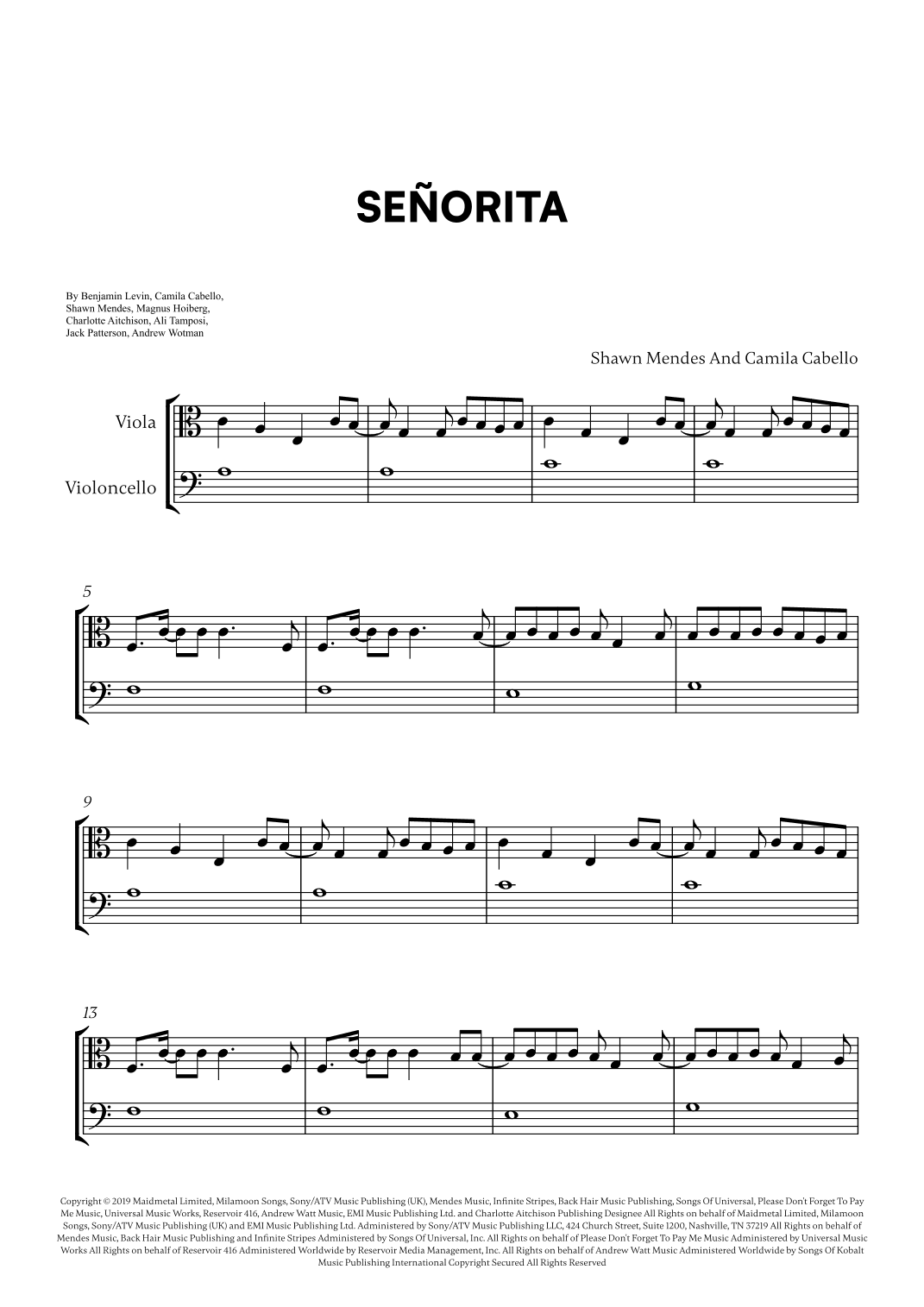 Señorita (arr. Cadenza Editions)