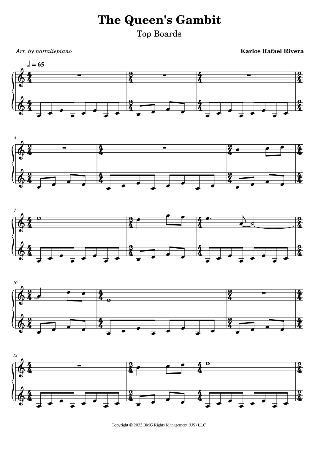 Top Boards (arr. nattaliepiano)