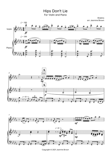 Hips Don't Lie (arr. Jasmine Brown)