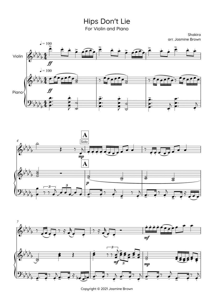 Hips Don't Lie (arr. Jasmine Brown)