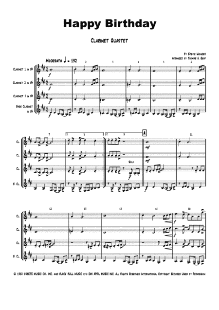 Happy Birthday (arr. Thomas H. Graf)