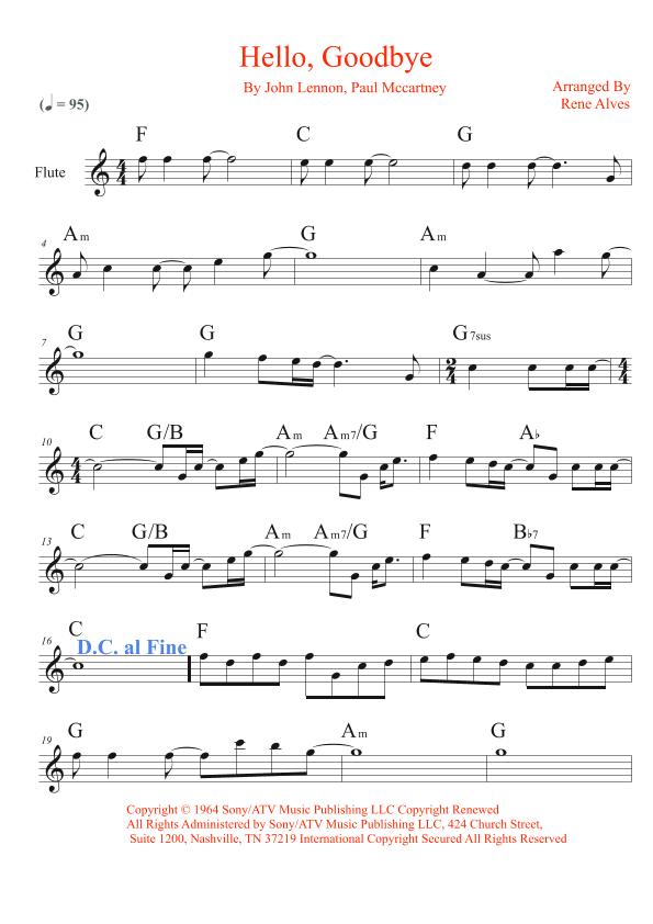 Hello, Goodbye (arr. Rene Alves)