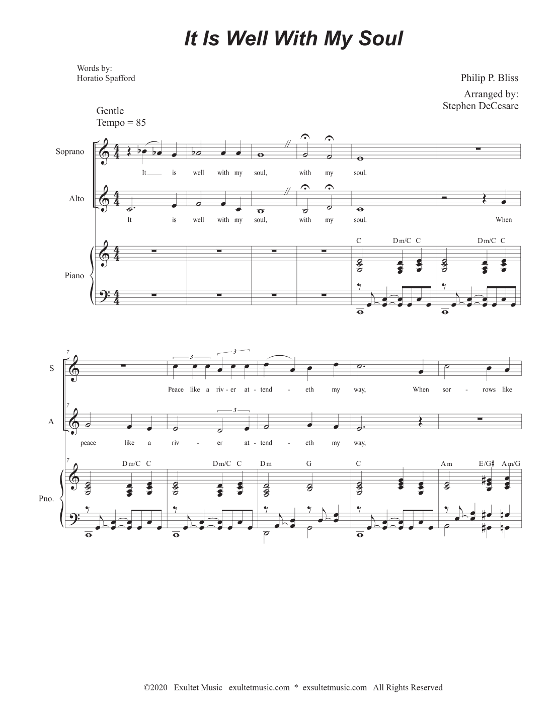 It Is Well With My Soul (Duet for Soprano and Alto solo) (arr. Stephen DeCesare)