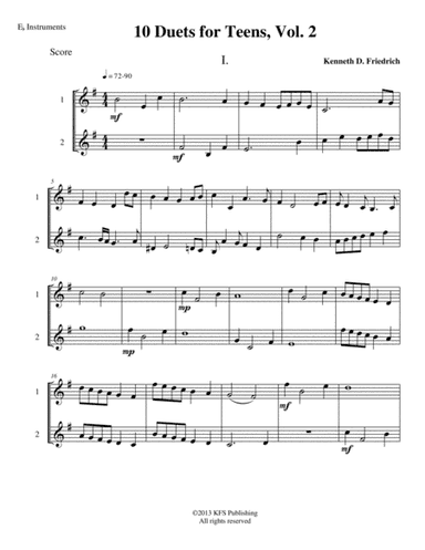 10 Eb Sax Duets for Teens, Vol. 2