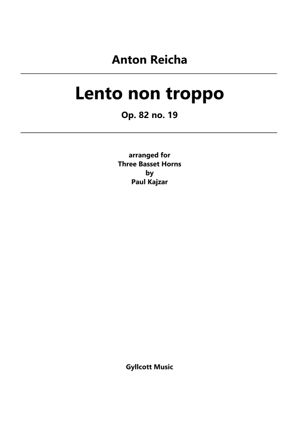 Lento non troppo (Three Basset Horns) (arr. Paul Kajzar)