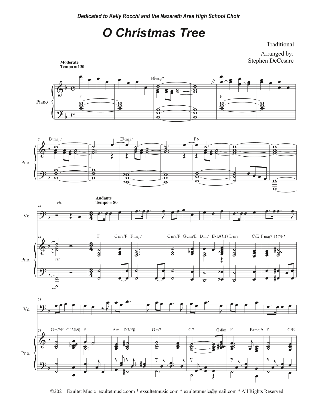 O Christmas Tree (Cello solo and Piano) (arr. Stephen DeCesare)