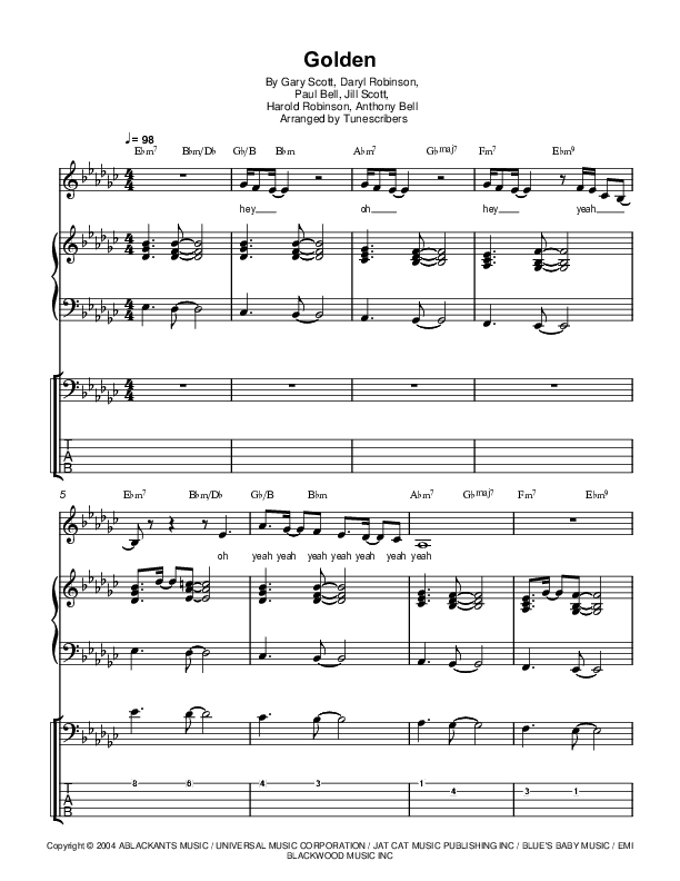 Golden (arr. Tunescribers)