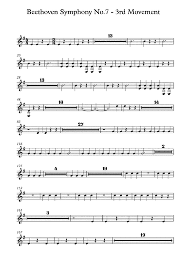 Beethoven symphony No.7 - 3rd Movement (Transposed Horn in F) (arr. Jay Heo)