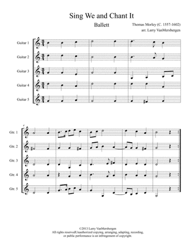 Sing We And Chant It for five guitars