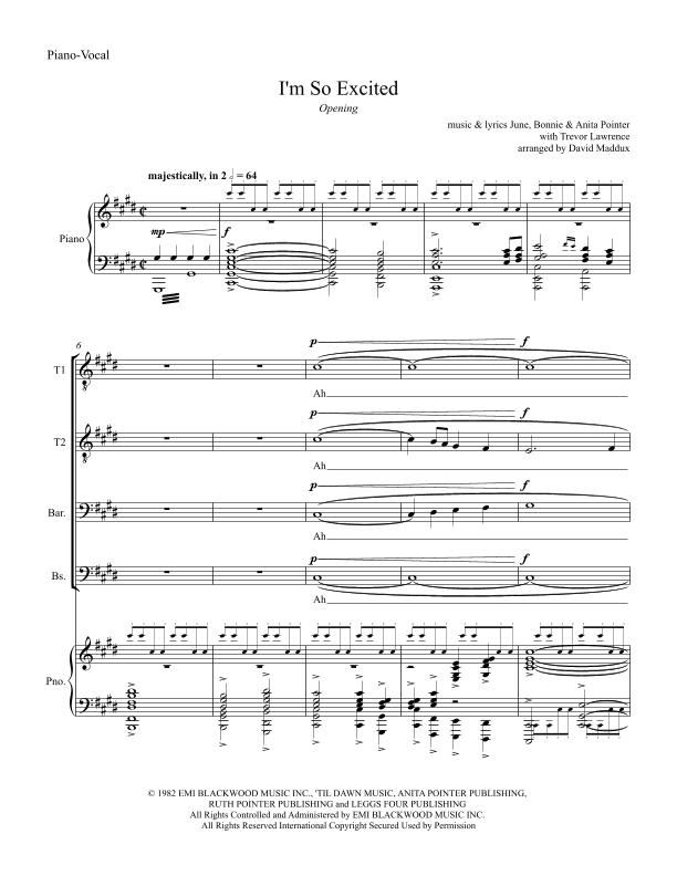 I'm So Excited (arr. David Maddux)
