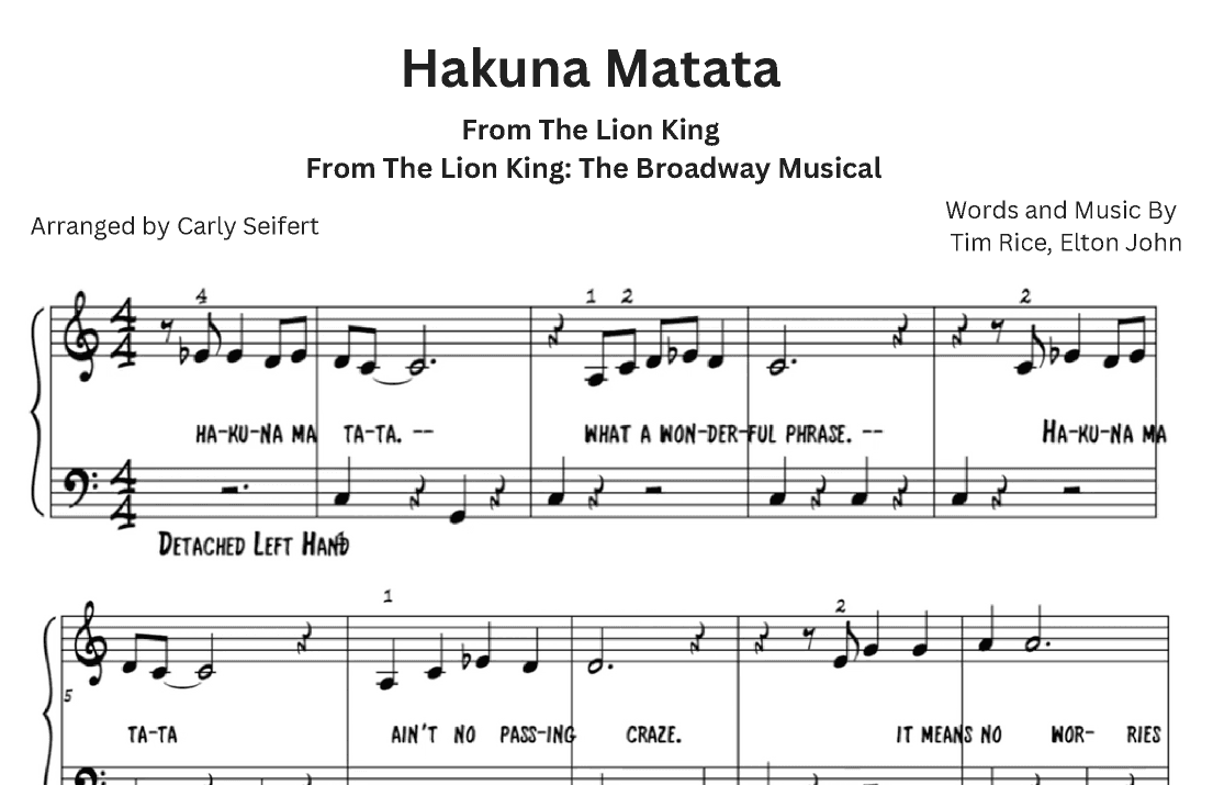 Hakuna Matata (arr. Carly Seifert)