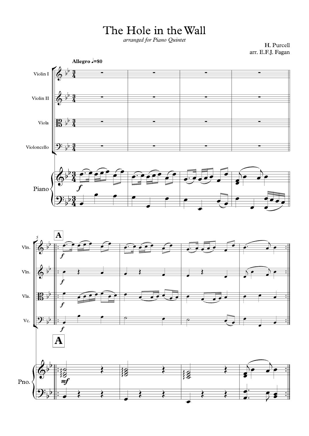 The Hole in the Wall (arr. E.F.J. Fagan)