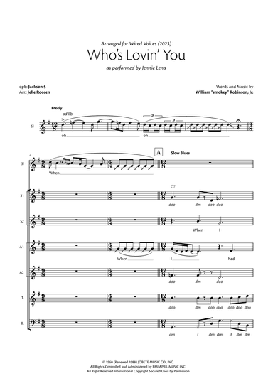 Who's Lovin' You (arr. Jelle Roosen)
