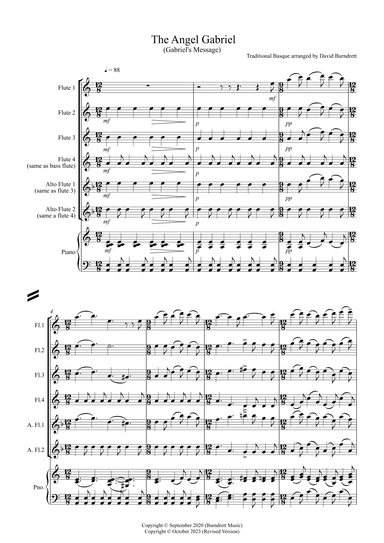 The Angel Gabriel for Flute Quartet (arr. David Burndrett)