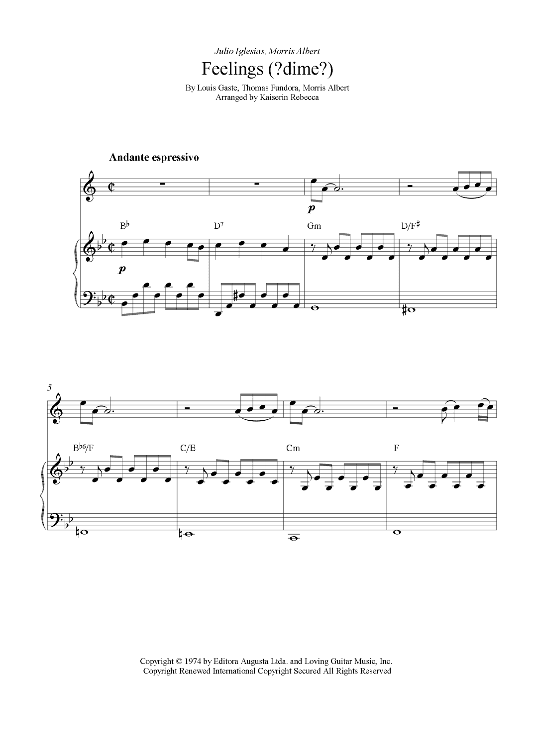 Feelings (?dime?) (arr. Kaiserin Rebecca)