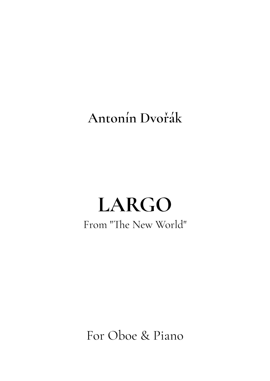 Largo, From Symphony No. 9 "The New World" (arr. Jireh J.)