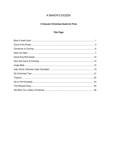 A Baker's Dozen:  13 Secular Christmas Duets for Flute (arr. Chris Cooke)
