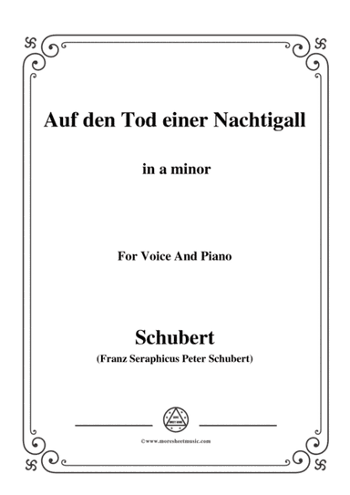Schubert-Auf den Tod einer Nachtigall,in a minor,for Voice&Piano (arr. MSM)