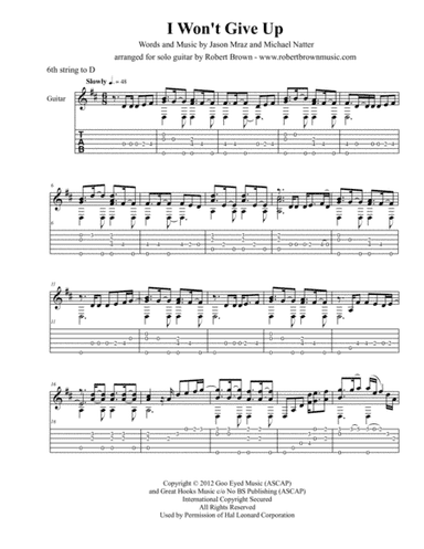 I Won't Give Up (arr. Robert Brown - www.robertbrownmusic.com)