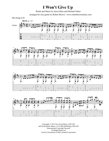 I Won't Give Up (arr. Robert Brown - www.robertbrownmusic.com)