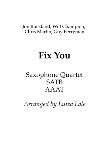 Fix You (arr. Luiza Lale)