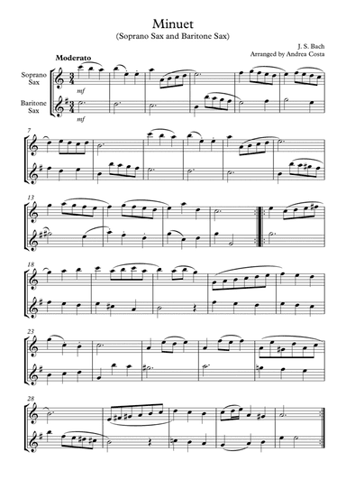 Minuet in G Minor (arr. Andrea Costa)