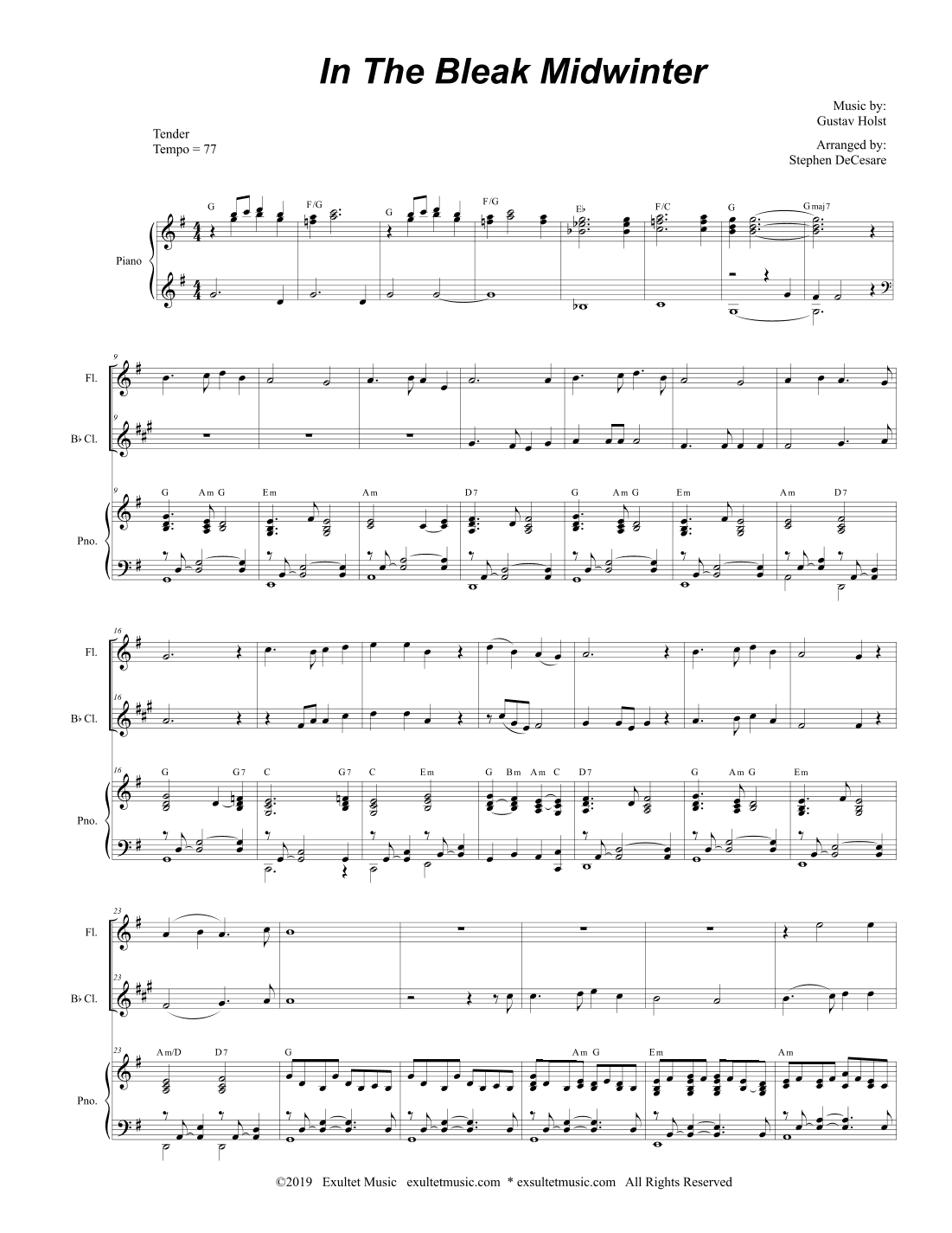 In The Bleak Midwinter (Duet for Flute and Bb-Clarinet) (arr. Stephen DeCesare)