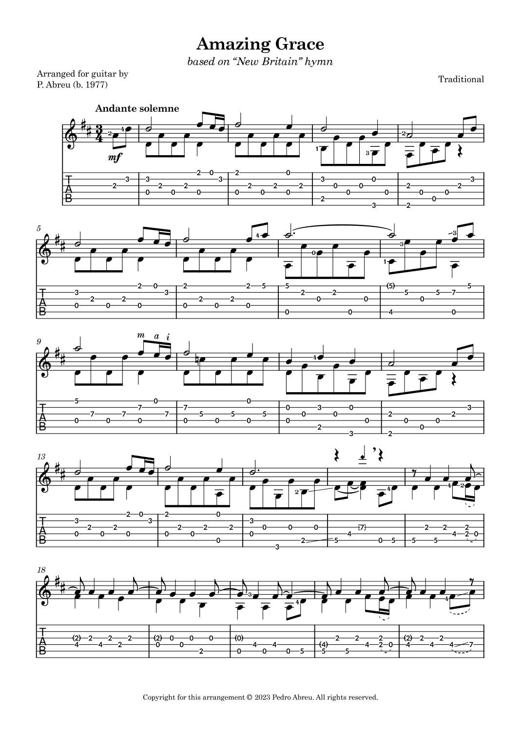Amazing Grace (arr. Pedro Abreu)