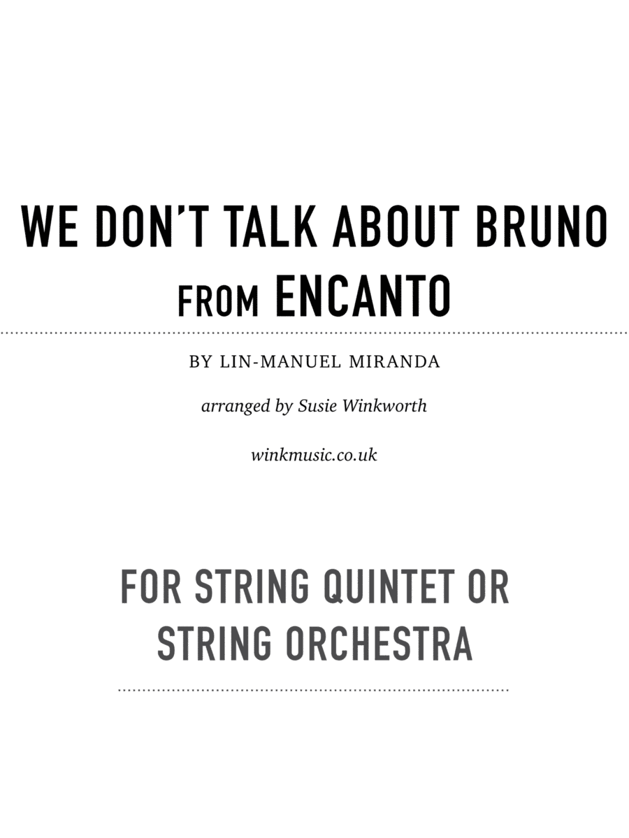 We Don't Talk About Bruno (arr. Susie Winkworth winkmusic.co.uk)