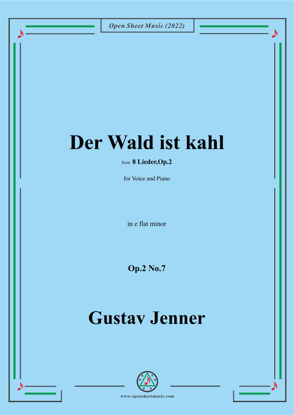 Jenner-Der Wald ist kahl,in e flat minor,Op.2 No.7 (arr. OSM Press)