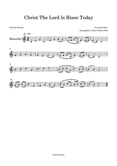 Christ The Lord Is Risen Today (arr. Aliese Watts)