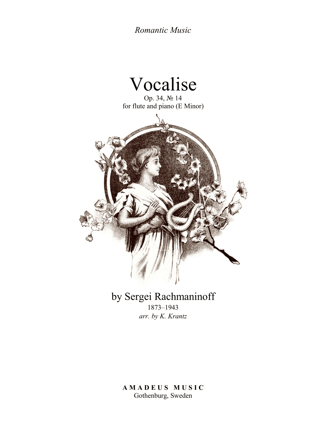 Vocalise Op. 34 for voice/flute and piano (E Minor) (arr. K. Krantz)