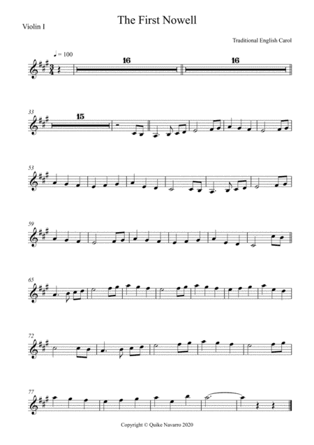 The First Nowell (string quartet) (arr. Quike Navarro)