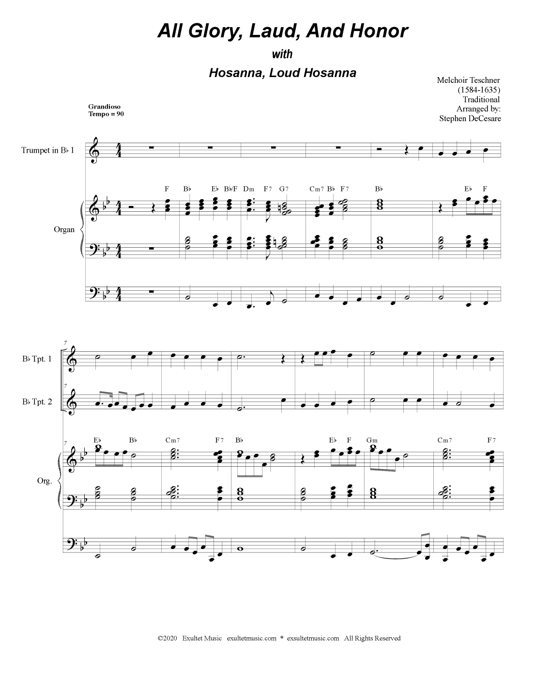 All Glory, Laud, And Honor (with "Hosanna, Loud Hosanna") (Duet for Bb-Trumpet) (arr. Stephen DeCesare)