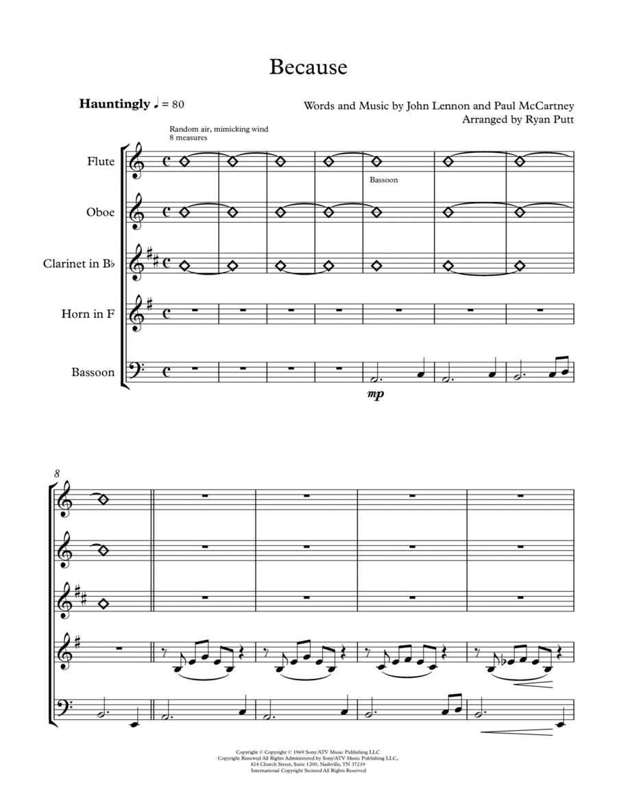 Because (arr. Ryan Putt)