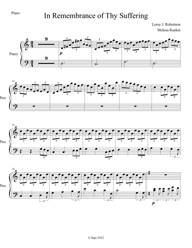 In Remembrance of thy Suffering (arr. Melissa Rankin)