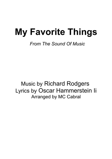 My Favorite Things (arr. MC Cabral)