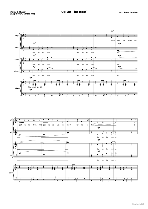 Up On The Roof (arr. Jerry Gamble)