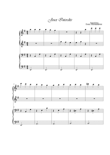 Jeux interdits. Piano 4 hands (arr. Ester Alessandrini)