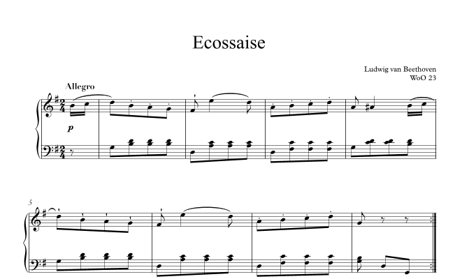 Beethoven- Ecossaise in G Major, WoO. 23 (arr. Harry Sebastian)